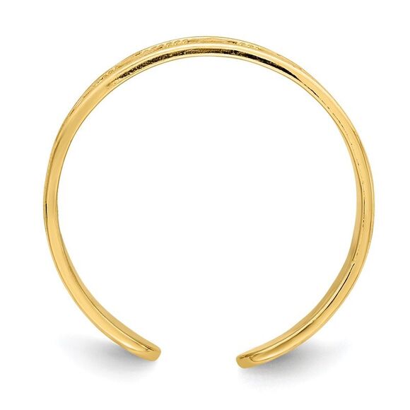 Kazi Luxury 14k Yellow Gold Star and Moon Adjustable Toe Ring